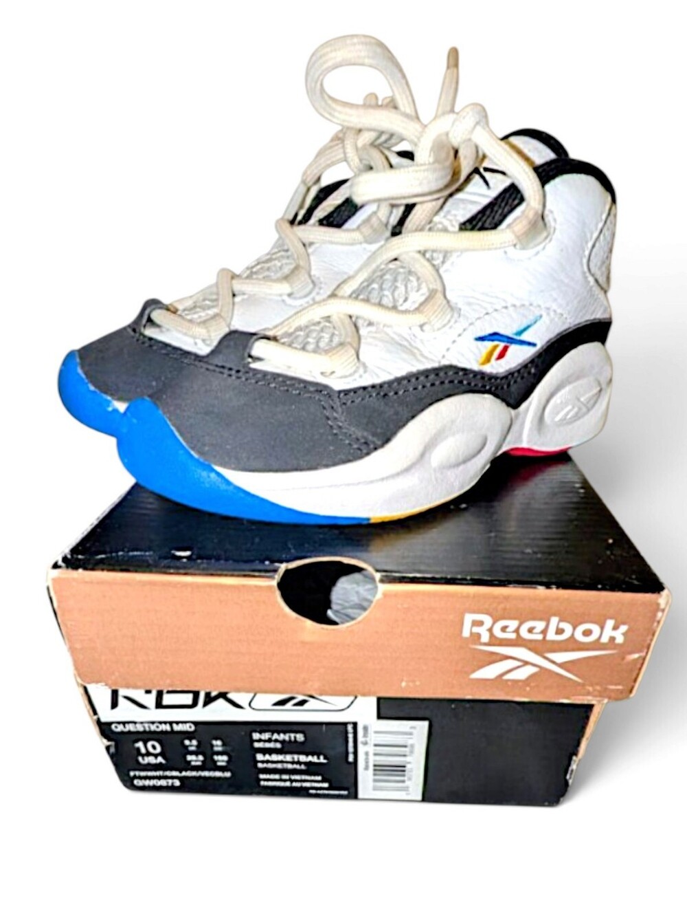 Allen Iverson AI 'Question' Mid Class Of '16 Reebok Kids Basketball Sneakers 10